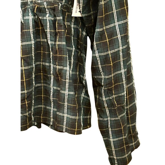 Old Navy Women's Plus Size Green Gold Smocked Holiday Blouse Size XXL Tall NWT - Picture 2 of 5